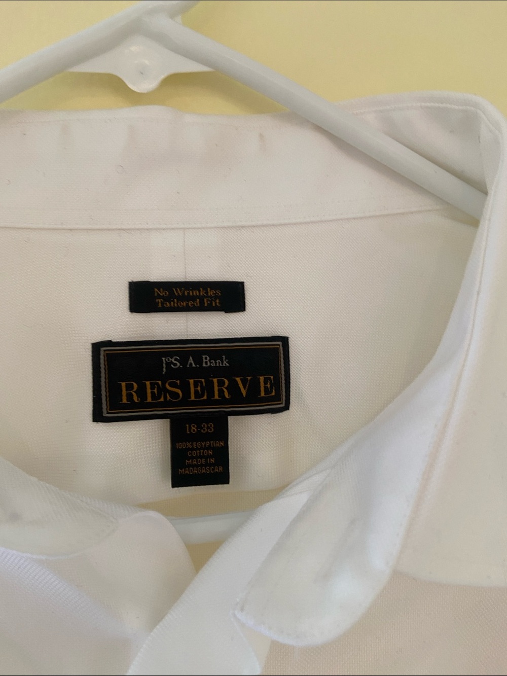 Jos. A. Bank Reserve Men's White Dress Shirt cuff link sleeve 18x33 EUC